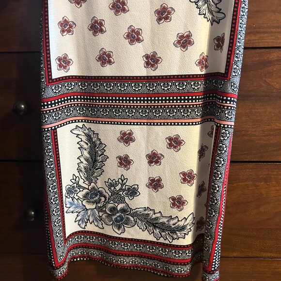 ZARA Trafaluc Floral & Geometric Print Shift Dress - Bohemian / Scarf Print - Picture 5 of 7